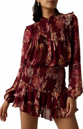Hemant & Nandita Niya Short Skirt In Maroon