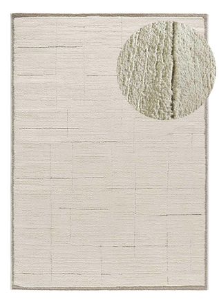 Atticgo Alfombra con relieve escandinava blanco/crema/caldera 200x290 cm