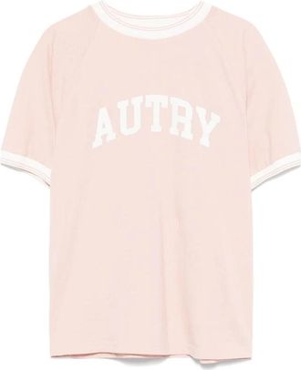 Autry Roze Gestreepte Raglanmouw Ronde Hals - Dames - T-shirts - Roze - XL - Tops