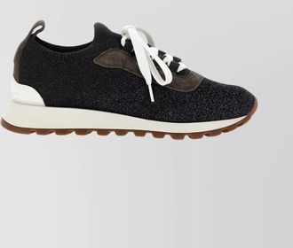 Brunello Cucinelli leather sock-style low-top sneakers