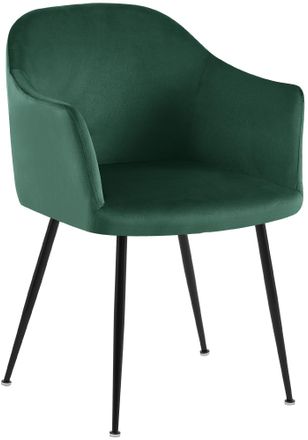 Clp Silla De Comedor De Terciopelo Jaysie Verde Oscuro