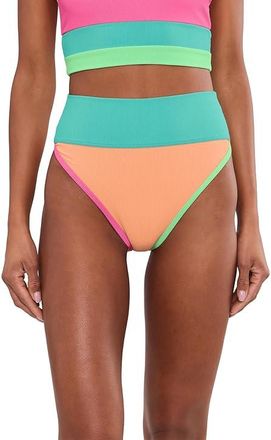 Beach Riot Emmy Bottom Womens Swimwear Aqua Haze Colorblock : LG, Polyester/Spandex