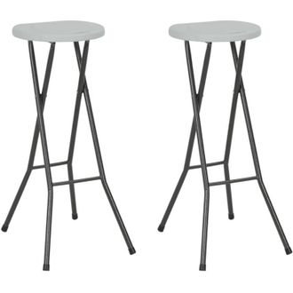 vidaXL Sgabelli da Bar Pieghevoli 2 pz in hdpe e Acciaio Bianco - Vidaxl