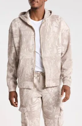 Fleece Factory Tonal Leaves Zip Hoodie at Nordstrom Rack, Size X-Large