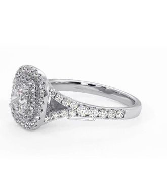 The Diamond Store Cleopatra Lab Diamond Halo Engagement Ring in Platinum 1.20ct F/VS1