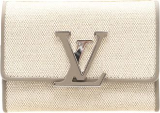 Louis Vuitton Beige Canvas Wallet (Tri-Fold) (Pre-Owned)