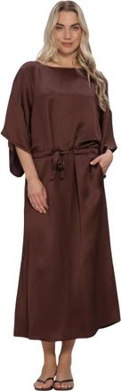 Summum Kleedjes, Dames, Bruin, S, Dress Heavy Silky Touch