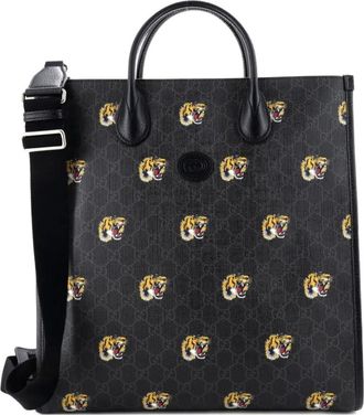Gucci Interlocking G Printed GG Coated Canvas Vertical tote bag - Nero