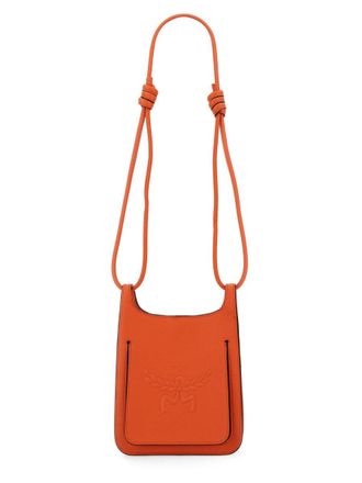 MCM Womens Hobo Bag Himmel Orange Cowhide Shoulder