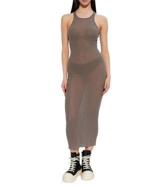 Rick Owens Grey Round Neck Midi Dress