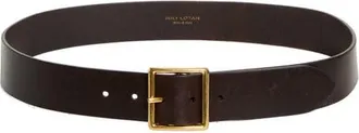 Nili Lotan Marcela Woven Leather Belt in Dark Brown Antique Brass at Nordstrom, Size 70