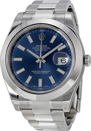 Rolex Pre-owned Rolex Datejust II Automatic Chronometer Blue Dial Mens Watch 116300BLSO