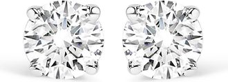 House of Brilliance Sterling Silver Silver 1/5 Cttw Round Lab Grown Diamond Classic 4-Prong Solitaire Stud Earrings