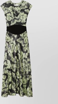 Tory Burch floral pattern midi dress with cap sleeves