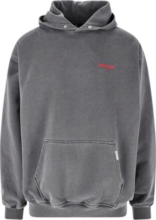 Represent Grey Contrast Logo Hoodie with Front Kangaroo Pocket