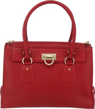 Ferragamo Lotty Satchel Leather Red Leather Bag (Pre-Owned)