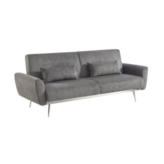 Sweeek Sof&aacute; cama de pana fina de 2-3 plazas, gris oscuro