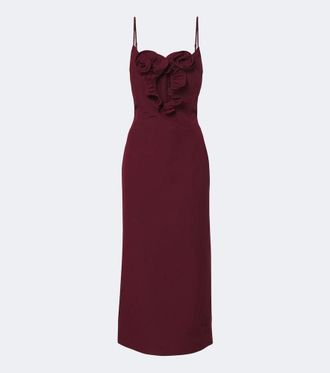 Magda Butrym Floral-appliqu&eacute; cotton and silk midi dress