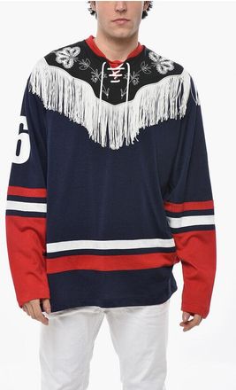 Dsquared2 T-Shirt a Maniche Lunghe WESTERN con Frange taglia M