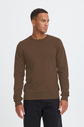 Blend Rundhalspullover BLEND BHBRYAN CREW, Herren, Gr. XXL, slate schwarz, Strick, Obermaterial: 70% Baumwolle, 30% Nylon, unifarben, regular fit h&uuml;ftbedeck