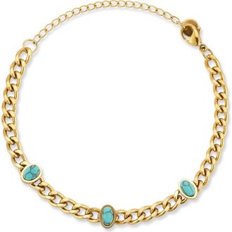 Glaze Jewelry Stone Station Curb Chain Bracelet in Gold at Nordstrom Rack