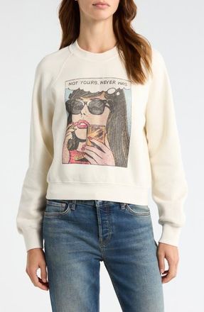 Re/Done Not Yours Graphic Sweatshirt in Vintage White at Nordstrom, Size Medium