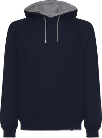 Fay Hooded Sweatshirt - Heren - Hoodies - Blauw - M - Katoen - Hoodies & sweatvesten