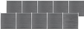 vidaXL Valla De Jard&iacute;n De Wpc Gris 1737x186 Cm Vidaxl