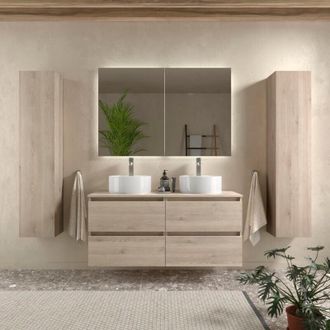 Cygnus Bath Mueble de Baño BEQUIA 120cm Natural con encimera (lavabo no incluido)