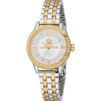 Roberto Cavalli Euforia Bracelet Watch, 30mm in Two Tone Silver And Gold at Nordstrom Rack