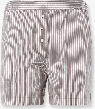 Brunello Cucinelli Shorts in misto cotone e seta con motivo a righe - BRUNELLO CUCINELLI - gender_Woman