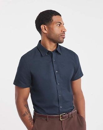 Jacamo Short Sleeve Oxford Shirt Regular
