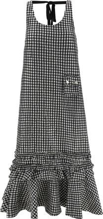 Ganni Black Polyester Midi Womens Dress