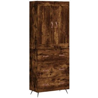 vidaXL Highboard Smoked Oak 69.5x34x180 cm Engineered Wood Vidaxl