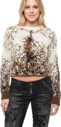 Diesel Brown Abstract Crew Neck Sweater
