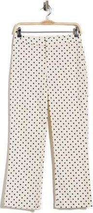 Current Elliott Slim Fit Crop Flare Trousers in White Black Polka Dot at Nordstrom Rack, Size 10