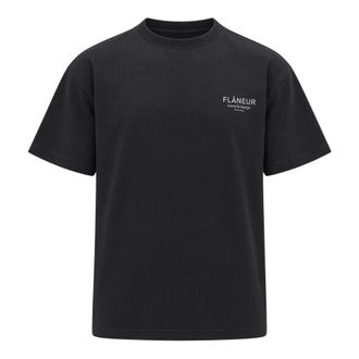 Flaneur Fl&acirc;neur - Ribgebreide ronde hals - Heren - Tops - Zwart - Maat: M Katoen