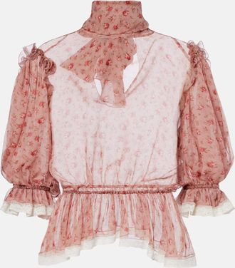 Dolce & Gabbana Floral silk and cotton chiffon blouse