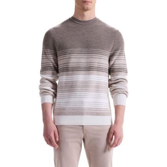 Bugatchi Gradient Stripe Merino Wool Sweater in Walnut at Nordstrom Rack, Size Xx-Large