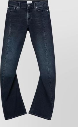 Haikure moon denim trousers signature stitching