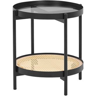 Beliani Side Table RENO Metal Black