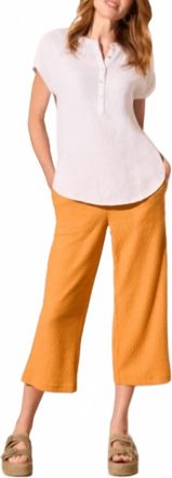 Tribal Cap Sleeve 5 Button Bodice Pullover Blouse In White