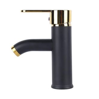 OEM Grifo De Lavabo De Ba&ntilde;o, Grifo Monomando De Agua Fr&iacute;a Y Caliente, Grifo De Lavabo De Acero Inoxidable, Color Oro Negro