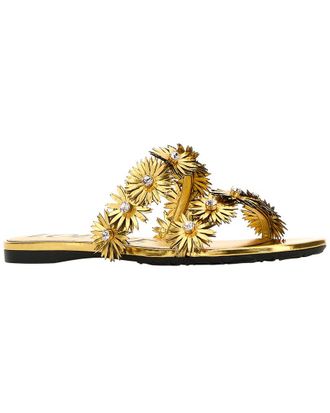 Loewe Petal Flower Crystal & Leather Sandal