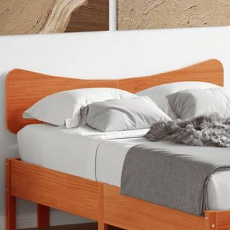vidaXL Cabecero De Cama Madera Maciza De Pino Marr&oacute;n Cera 135 Cm Vidaxl