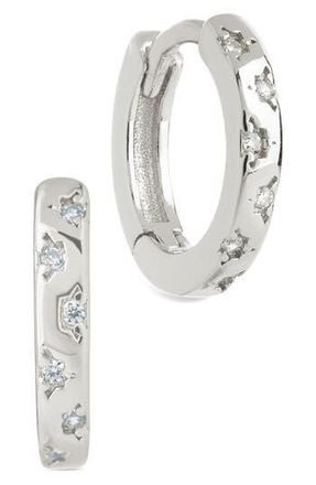 Sterling Forever Domenica Celestial Charm Huggie Hoop Earrings in Silver at Nordstrom Rack