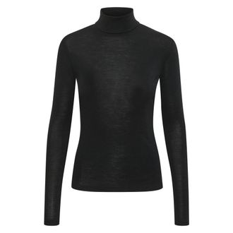 Gestuz Klassieke Wool Rollneck Coltrui - Dames - Coltruien - Zwart - L - Wol - Truien & Vesten