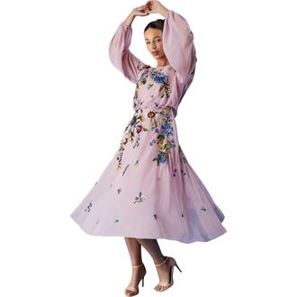 Coast Embellished Sequin Midi Dress in Rose at Nordstrom, Size 8