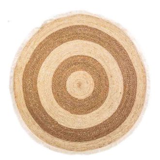 Wanderlust Deco Alfombra Fibra Natural Tejido Artesanal Marr&oacute;n D120x1