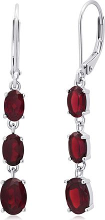 MAX + STONE Gemstone Oval Shape Dangle Earrings in 925 Sterling Silver (1.5)